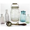 Image 1 : Collection of 6 includes early glass pickle jar