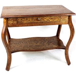 C. 1900-1910 quartersawn oak library table