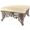 Image 1 : Footstool with padded top on cast iron base.