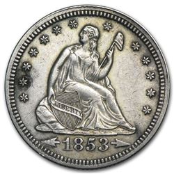 1853 Liberty Seated Quarter w/Arrows & Rays XF