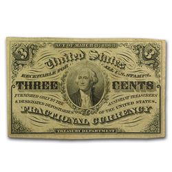 3rd Issue Fractional Currency 3 Cents AU