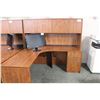 Image 2 : AUTUMN MAPLE 6' CORNER COMPUTER DESK WITH HUTCH