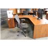 Image 3 : AUTUMN MAPLE BOW FRONT L SHAPED  EXECUTIVE DESK