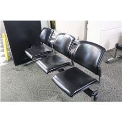 GLOBAL CONTRACT BLACK 3 SEAT RECEPTION SEATING