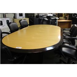 BIRDS EYE MAPLE INLAY 10'X5' RACE TRACK BOARDROOM TABLE