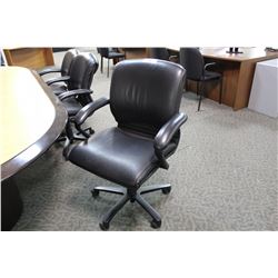 TEKNION HARRINGTON BLACK LEATHER MID BACK EXECUTIVE CHAIR