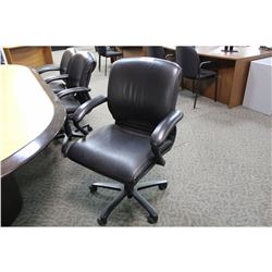 TEKNION HARRINGTON BLACK LEATHER MID BACK EXECUTIVE CHAIR