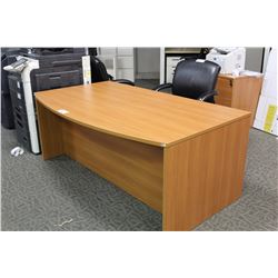 HARVEST CHERRY 6' BOW FRONT EXECUTIVE DESK