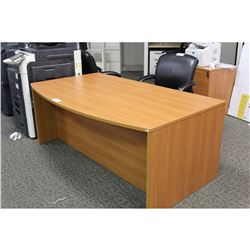 HARVEST CHERRY 6' BOW FRONT EXECUTIVE DESK