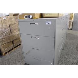 GRAY 4 DRAWER LATERIAL CABINET