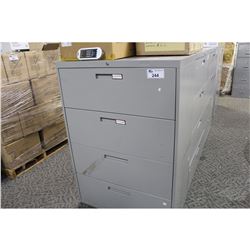 GRAY 4 DRAWER LATERIAL CABINET