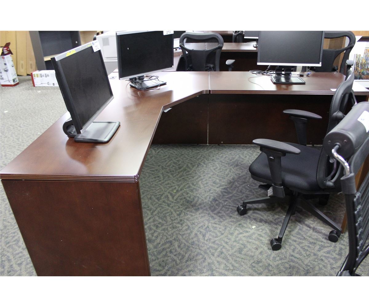 Dark Cherry Bevelled Edge 6x6 Corner Computer Desk