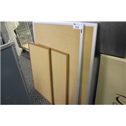 LOT OF 4 CORK BOARDS AND 1 WHITE BOARD