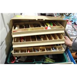 FISHING TACKLE BOX WITH CONTENTS