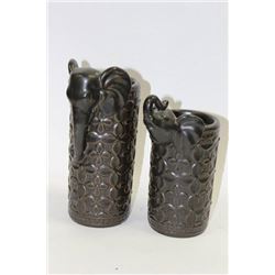 BLACK ELEPHANT CANDLE HOLDER SET