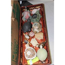 14 TURTLES IN A WICKER TRAY