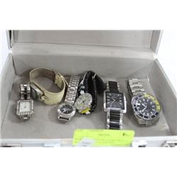 BOX OF ASSRTD WATCHES INCL. 2 BULOVA MEN'S WATCHES