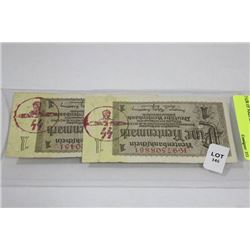 PAIR OF NAZI SS BANK NOTES
