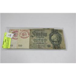 PAIR OF CONC. CAMP NOTES, ORANEINBURG SKULL HEADS