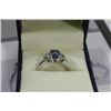 Image 1 : 14K WHITE GOLD LADIES TANZANITE & DIAMOND RING