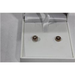 .925 STERLING SILVER & ROSE GOLD EARRINGS