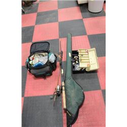 TWO FISHING RODS AND TWO FULL TACKLE BOXES
