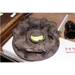 CIRCLE OF ELEPHANTS CANDLE HOLDER