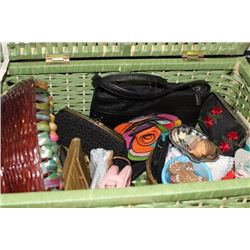 WICKER BASKET W/ CONTENTS