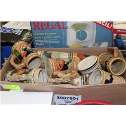 BOX OF ESTATE BEER STEINS