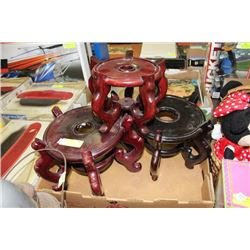 3 WOOD PLANT STANDS