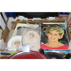 BOX X/ DIANNA COLLECTABLE PLATES AND BOOKS