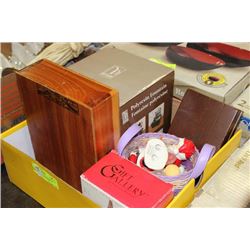 BOX OF ESTATE COLLECTIBLES, BIBLE REMINGTON RAZOR