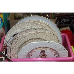 BIN OF 22K GOLD AMERICAN LIMOGES PLATES, WEDGEWOOD