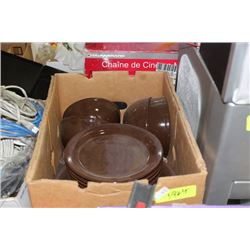 18PCS BROWN DINNERWARE SET
