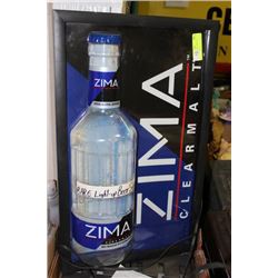 ZIMA CLEARMALT BEER SIGN
