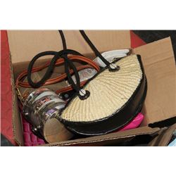 BOX OF HANDBAGS/PURSES, ON CHOICE