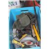 Image 1 : BLUE BIN OF CARPENTER TOOLS SUCH AS: DRILL, JIGSAW