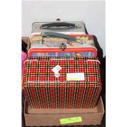 TRAY OF 3 VINTAGE LUNCH TINS, 1960'S ERA