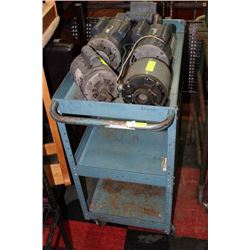 METAL BLUE CART W/ 5 ELECTRIC MOTORS