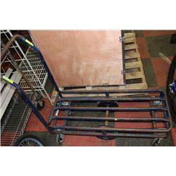 SMALL BLUE METAL PUSH CART
