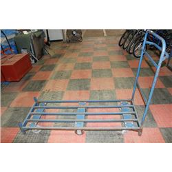 BLUE METAL PUSH CART