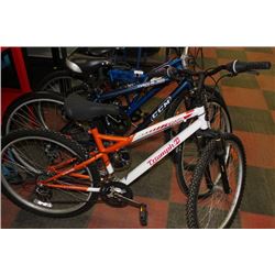 TRIUMPH ORANGE AND WHITE FT SUSP MOUNTAIN BIKE
