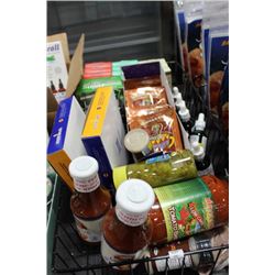BASKET OF BAKING GOODS AND SPICES ETC
