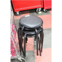 STACK OF 4 SMALL STOOLS