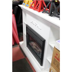 WHITE FIREPLACE MANTLE W FIREPLACE INSERT