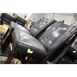 SET OF 4 BLACK LEATHERETTE CHAIRS