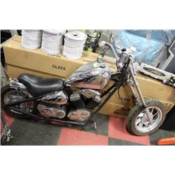 CHROME/BLACK MINI CHOPPER, AS-IS NEEDS CHAIN, RUNS