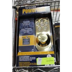 WEISER POWERBOLT BRASS TONE TOUCH PAD