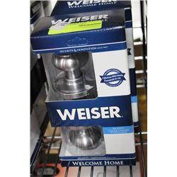 WEISER BED AND BATH ST STEEL HANDLE SET