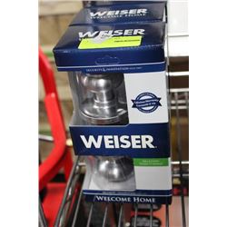 WEISER HALL AND CLOSET ST STEEL HANDLE SET